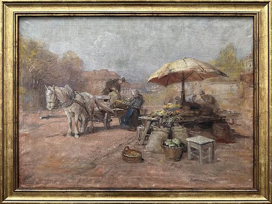 Na trhu — Kocan (maľba)